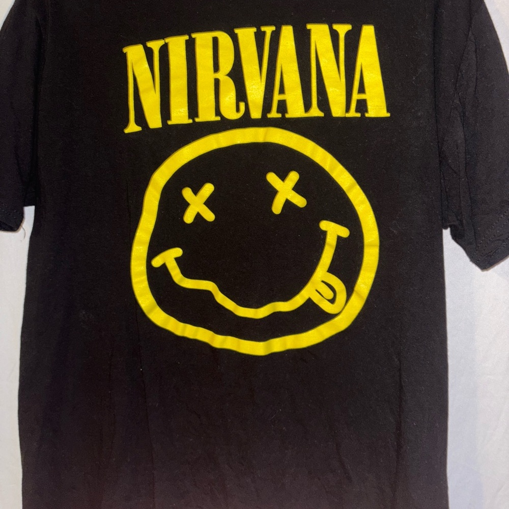 Nirvana Black T-Shirt with Yellow Logo